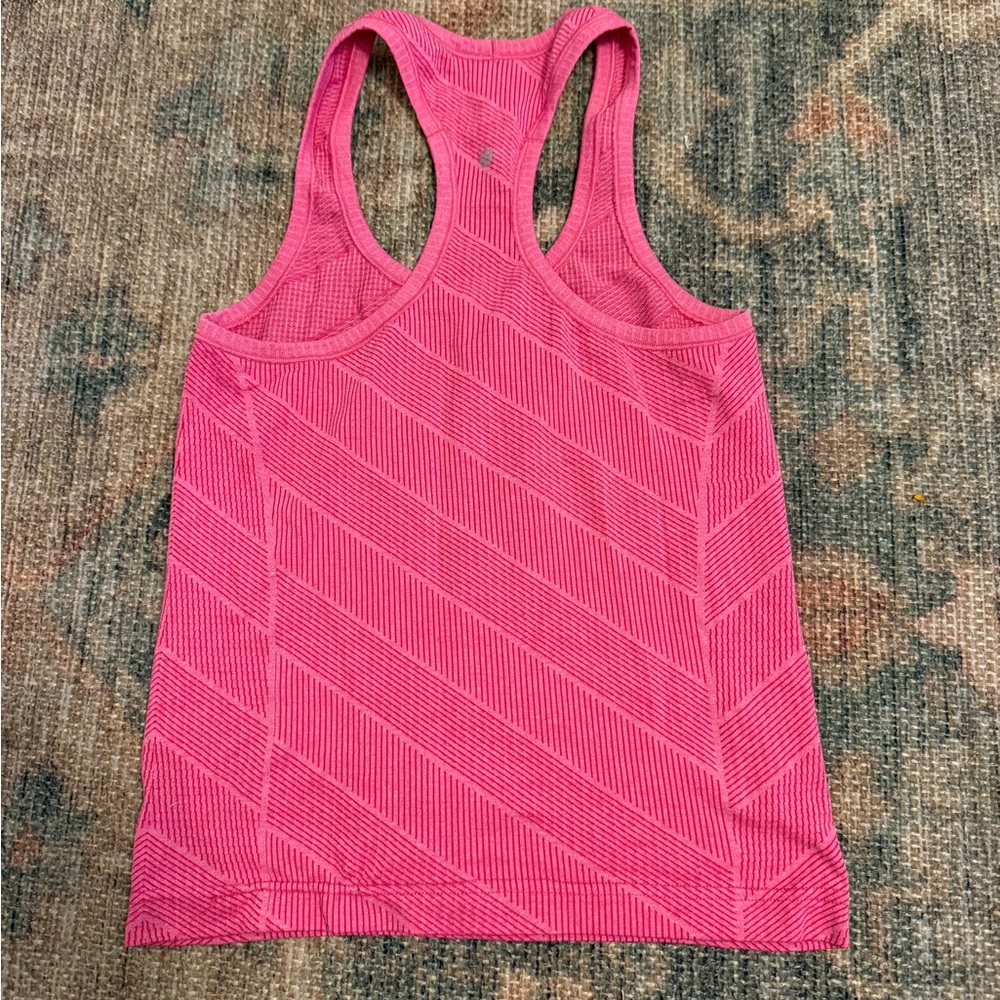 Lululemon Athletica Pink Diagonal Stripe Tank - Picture 2 of 2